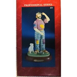 Emmett Kelly Jr 9614 Golfer  Flambro Clown Porcelain Figurine  1995 Vintage